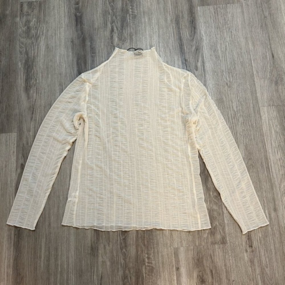Brand new DYNAMITE cream sheer long sleeve top Size XL 12-14